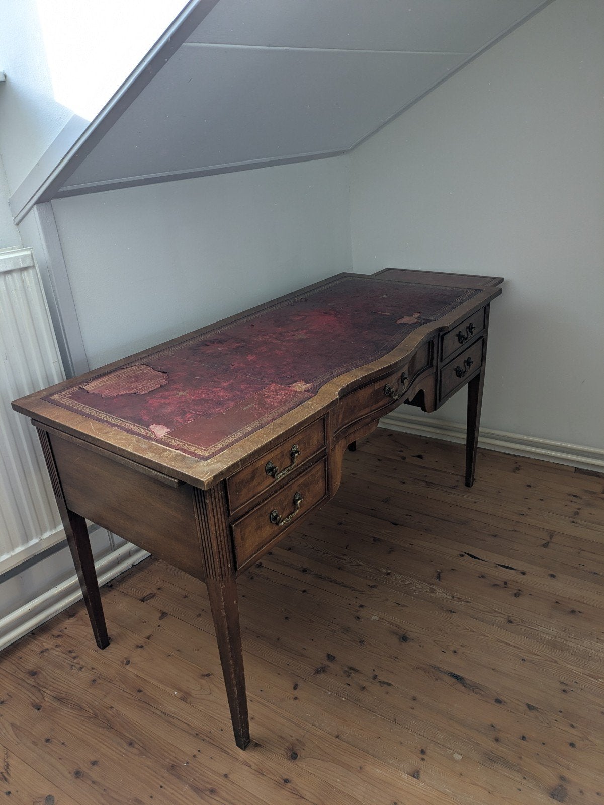 Antiek houten damesbureau, Ophalen, Gebruikt, Hout, 62 cm