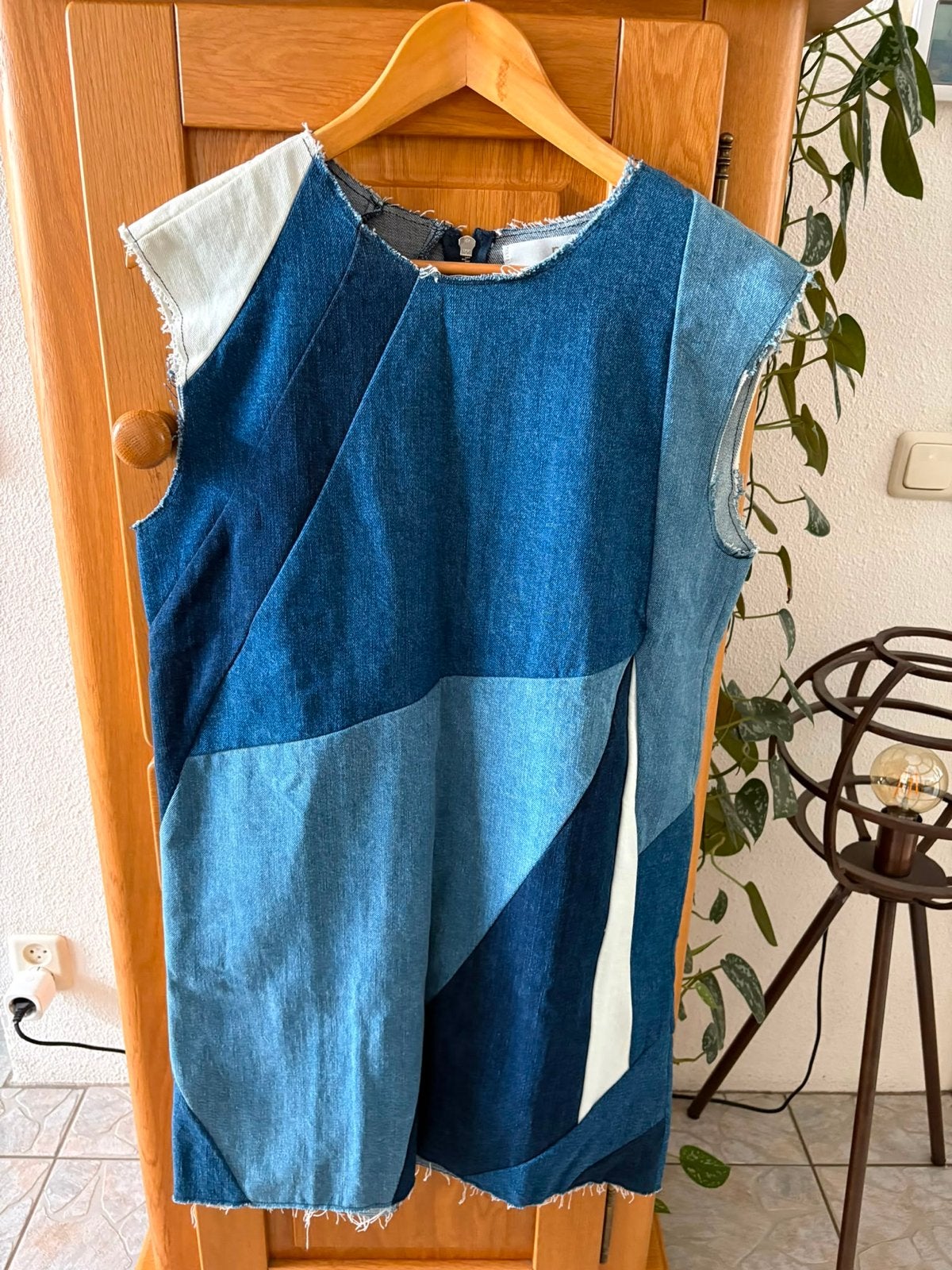 Maje Denim Jurk - Patchwork Stijl, Kleding | Dames, Jurken, Maat 38/40 (M), Blauw, Nieuw, Ophalen of Verzenden