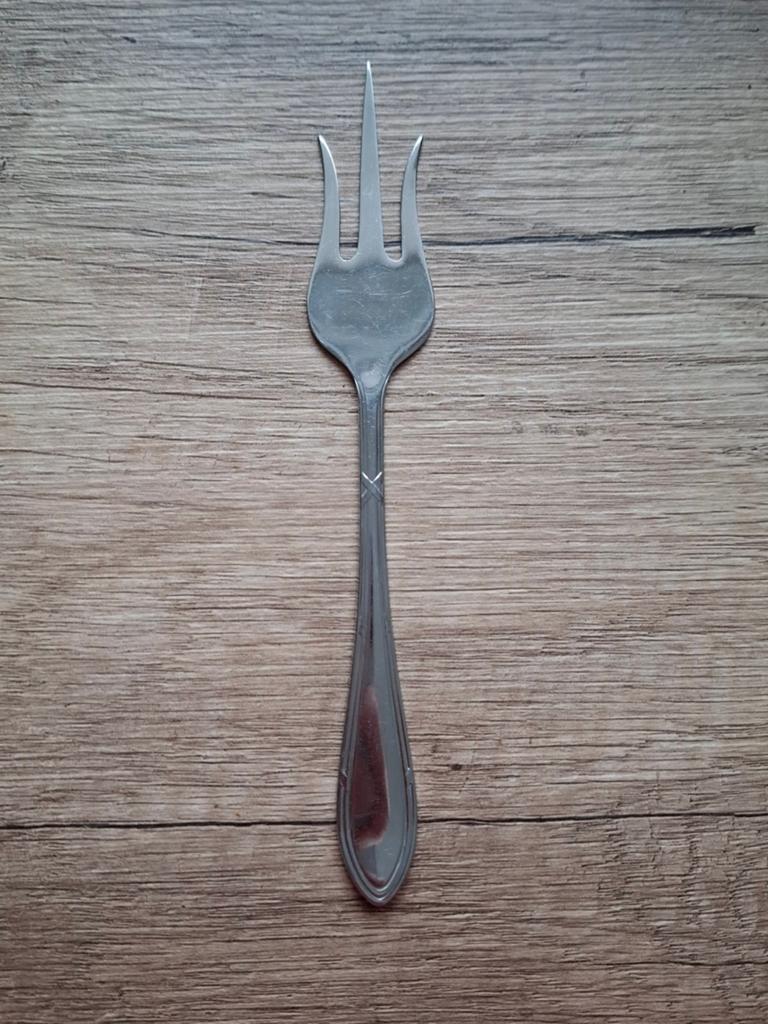 Verzilverde sardinevork antiek vintage, Antiek en Kunst, Antiek | Bestek, Ophalen of Verzenden