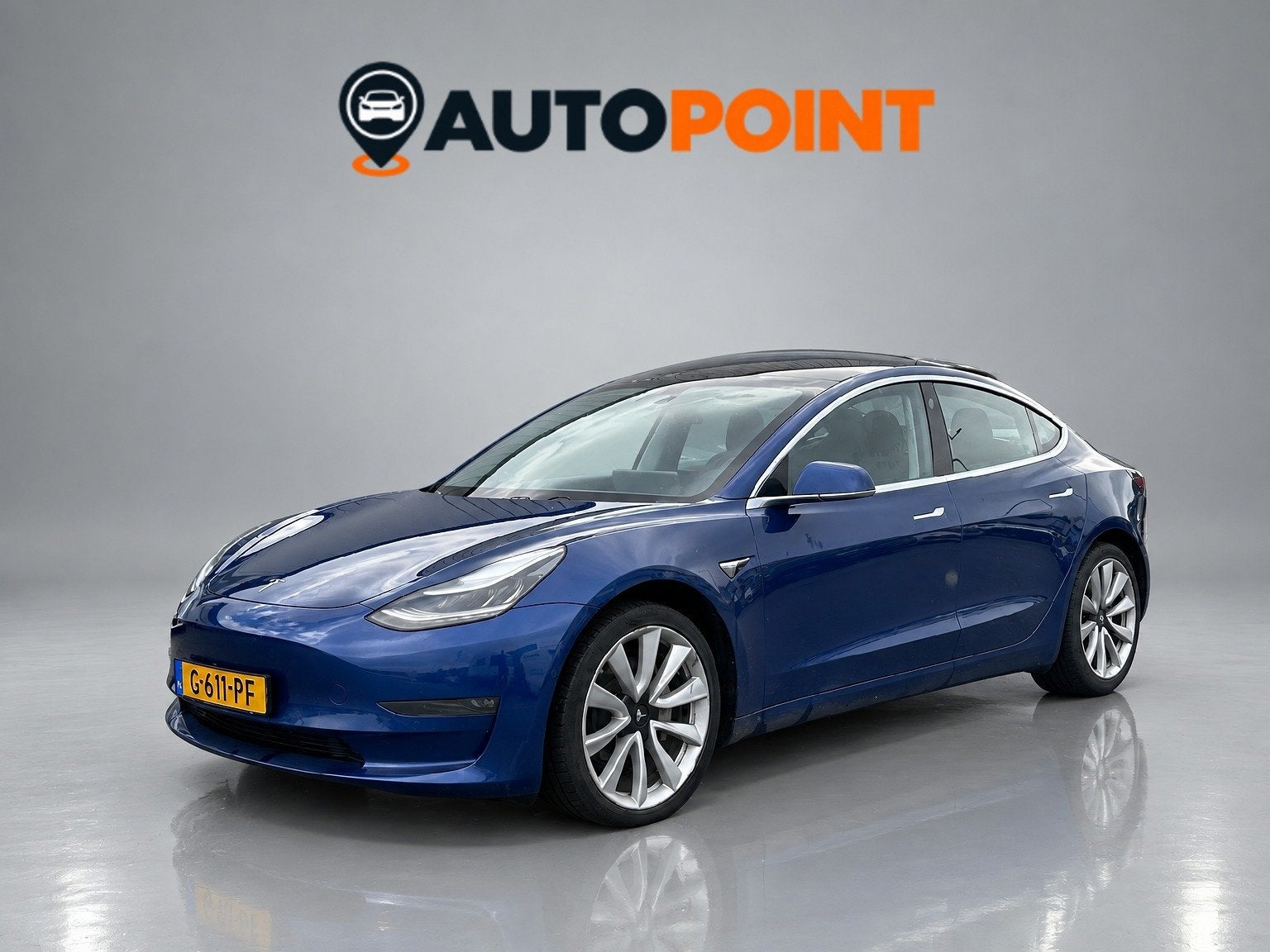 Tesla Model 3 Long Range AWD 75 kWh TREKHAAK, Auto's, Automaat, 530 km, Blauw, 351 pk