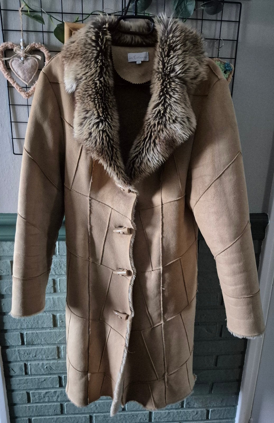 In Extenso gevoerde mantel faux fur Maat M, Kleding | Dames, Maat 38/40 (M), Beige, Ophalen of Verzenden, Zo goed als nieuw