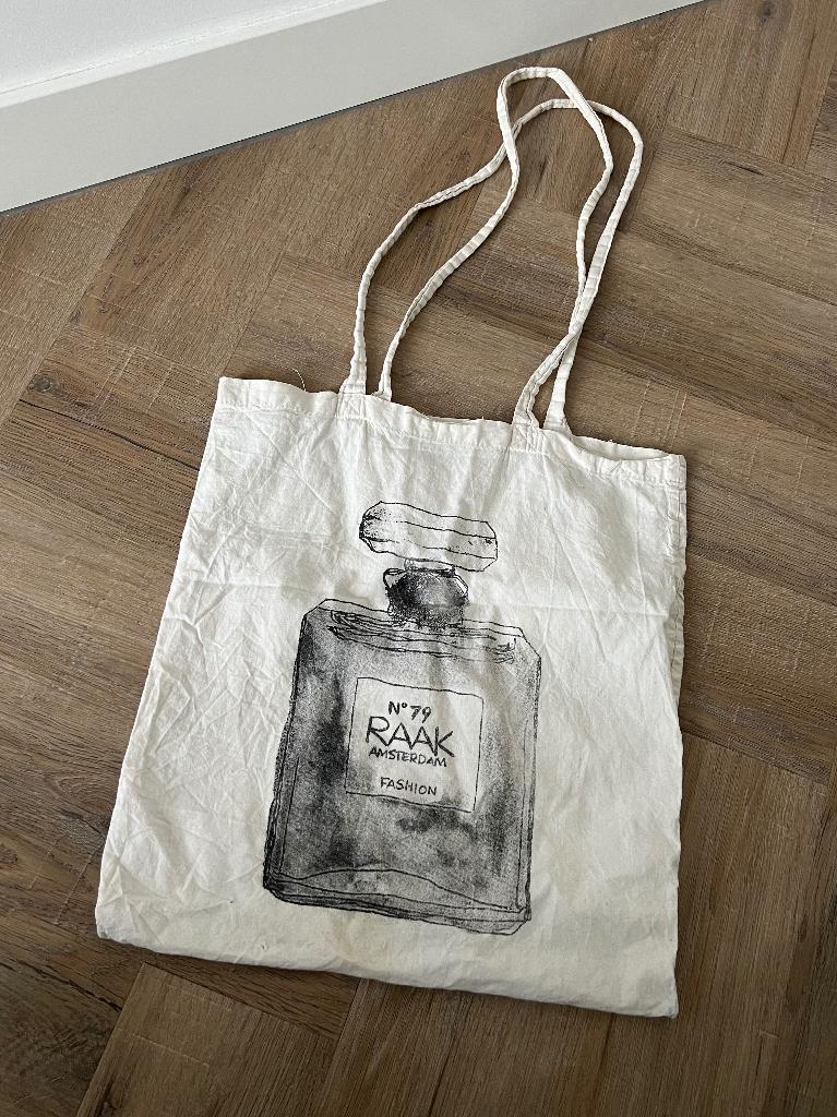 Heel goed wit zwart No 79 Raak Amsteredam katoen shopper tas, Ophalen of Verzenden, Zo goed als nieuw, Wit, Shopper