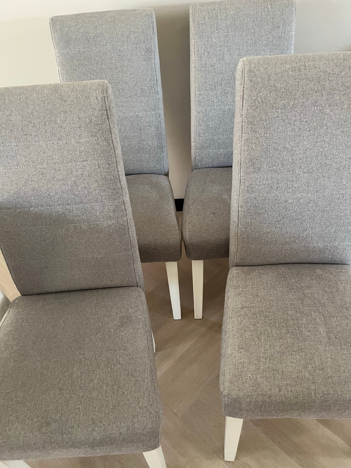 Set van 4 grijze eetkamerstoelen, Ophalen, Gebruikt, Vier, Stof