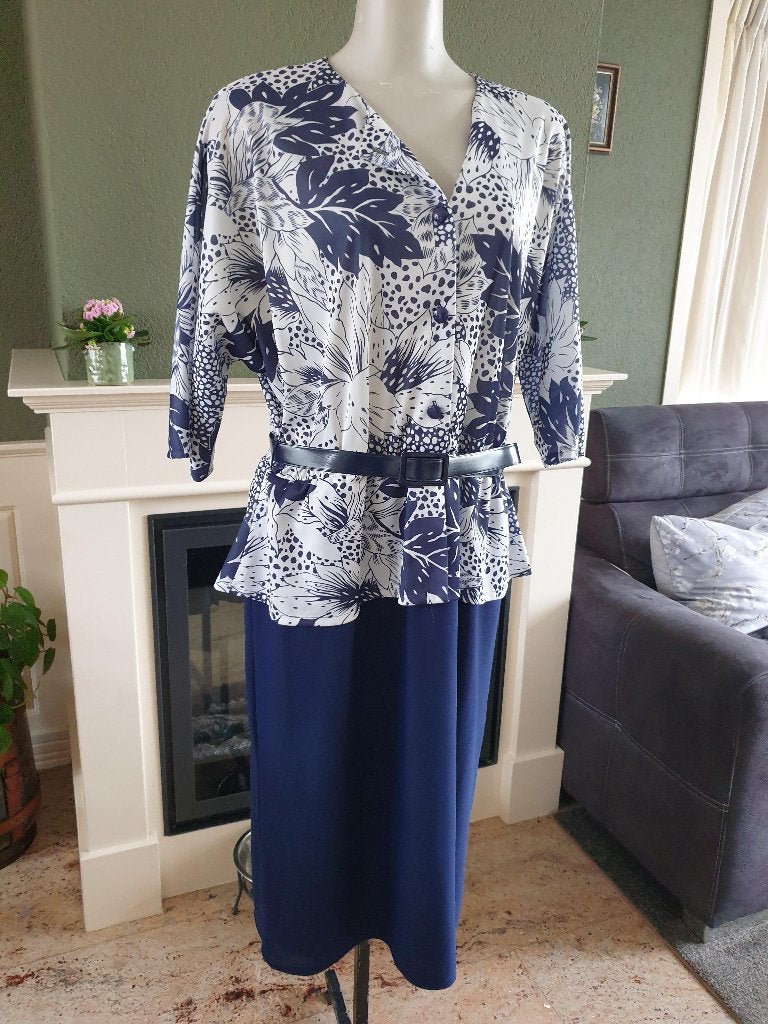 Alison Stewart Vintage prachtige design jurk mt XXL 48, Maat 46/48 (XL) of groter, Zo goed als nieuw, Onder de knie, Verzenden