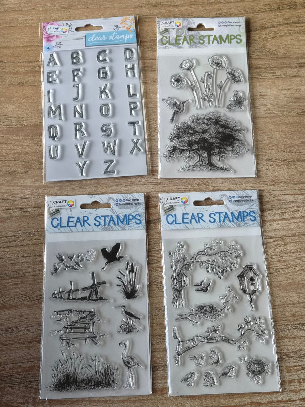 Set van 4 Clear Stamps - Diverse Thema's, Ophalen of Verzenden, Nieuw, Clearstamp