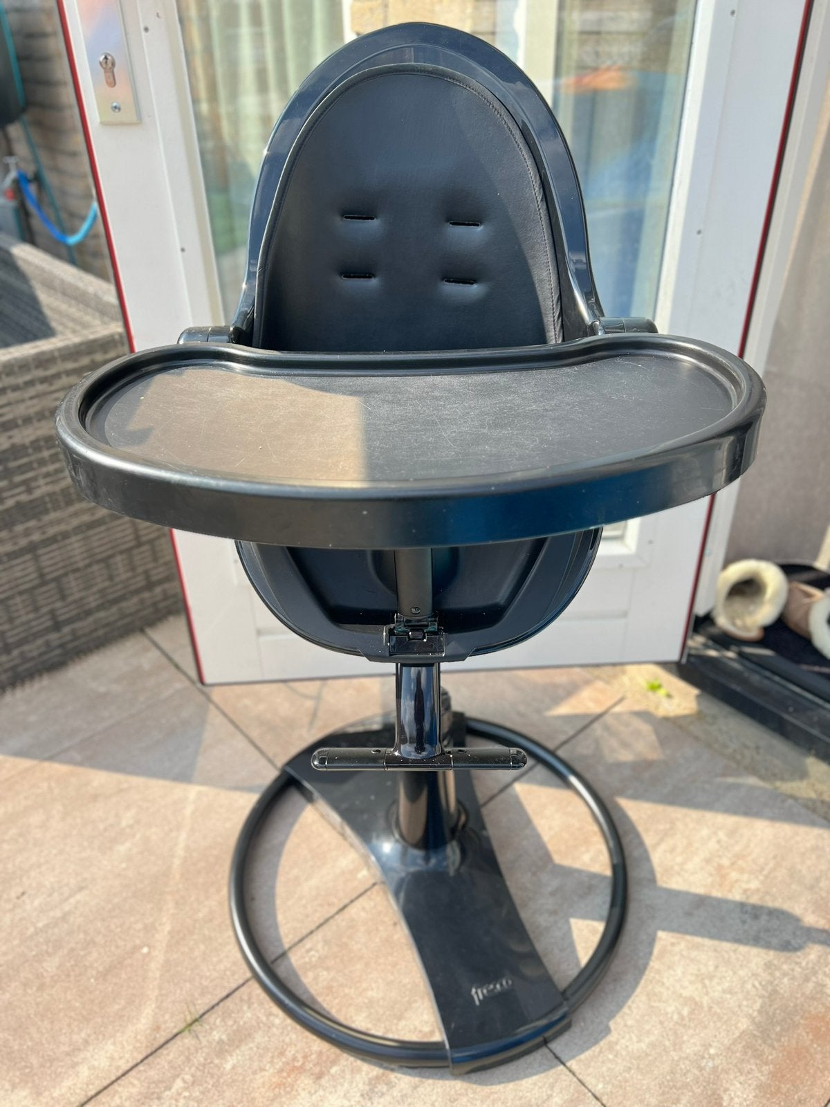 Bloom Fresco kinderstoel - Zwart, Kinderen en Baby's, Kinderstoelen, Ophalen, Gebruikt, Meegroeistoel, Afneembaar eetblad