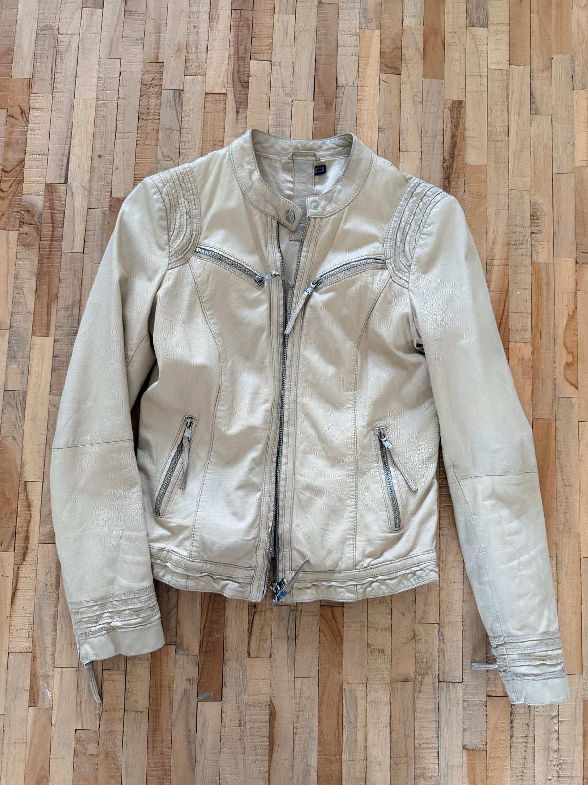 Arma leren jasje maat S, Kleding | Dames, Ophalen of Verzenden, Gedragen, Maat 36 (S), Beige
