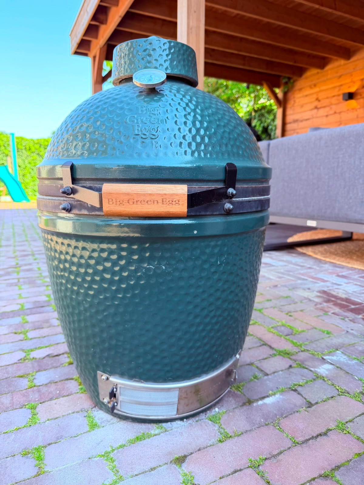 Big Green Egg Medium + accessoires, Tuin en Terras, Ophalen, Gebruikt