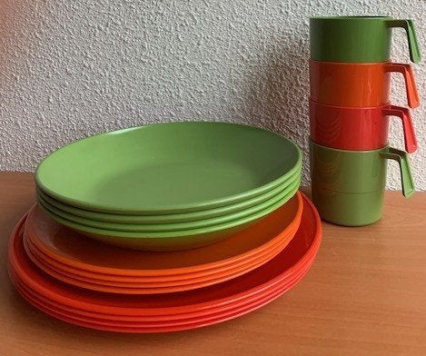 Mepal Kopenhagen: 4-p. servies #2 (retro/vintage), Lochem, Ophalen of Verzenden, Zo goed als nieuw, Mepal