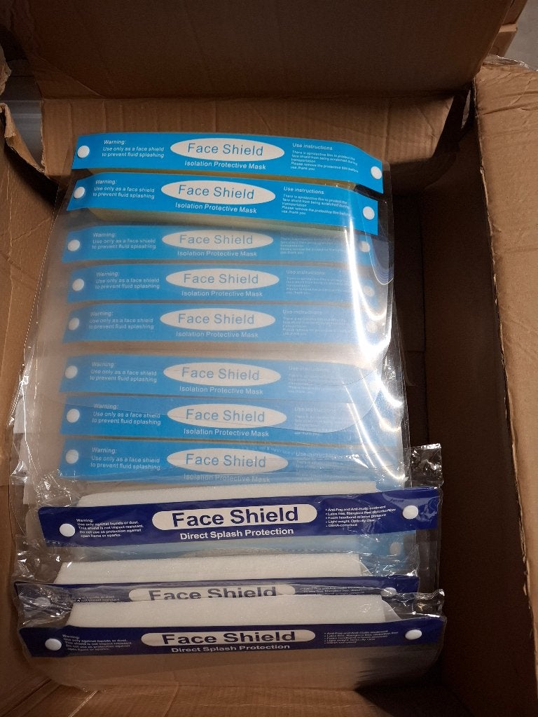 plastic gelaatscherm face shield isolation protective mask, Ophalen of Verzenden, Zo goed als nieuw