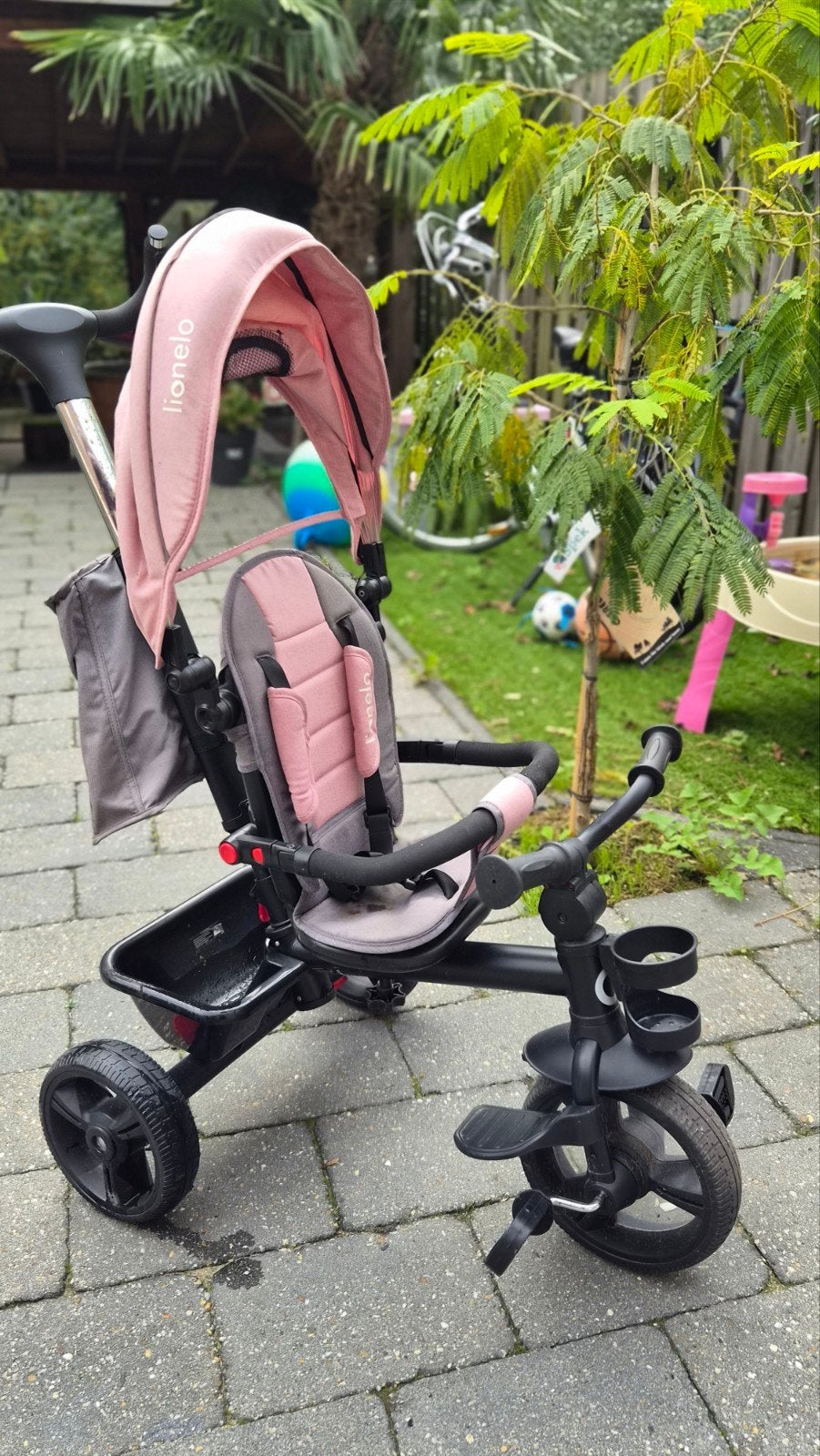 Lionelo Kinderfiets/Driewieler Roze - Zo goed als nieuw, Fietsen en Brommers, Ophalen, Velgrem, Lionelo, Minder dan 16 inch