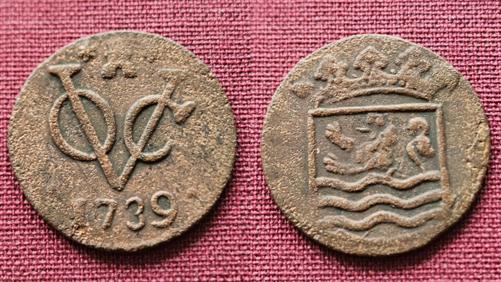 Schaarse oude munt VOC duit Zeeland 1739, Ophalen of Verzenden, Vóór koninkrijk, Overige waardes, Losse munt