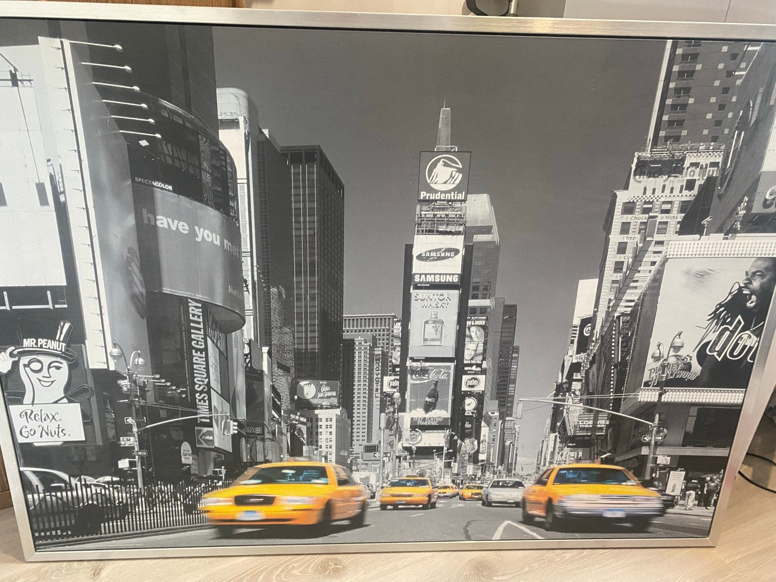 IKEA Foto New York Times Square 140x100 cm, Huis en Inrichting, Ophalen, Gebruikt, 125 cm of meer, Foto of Poster