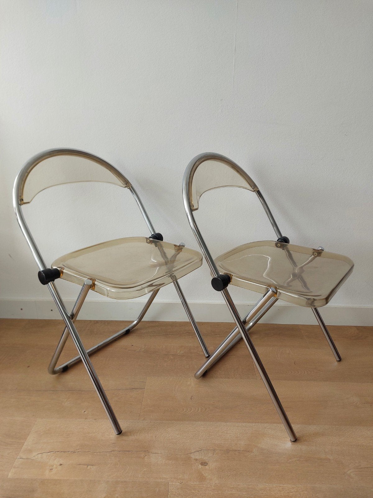 Vintage klapstoelen chroom en kunststof, Ophalen, Huis en Inrichting