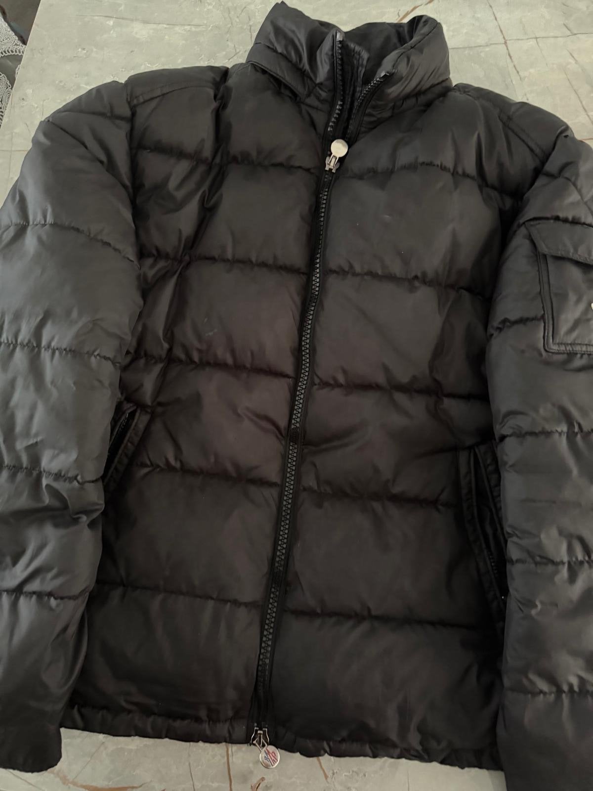 Moncler Puffer Jas Zwart Maat L, Ophalen of Verzenden, Gedragen, Maat 52/54 (L), Zwart