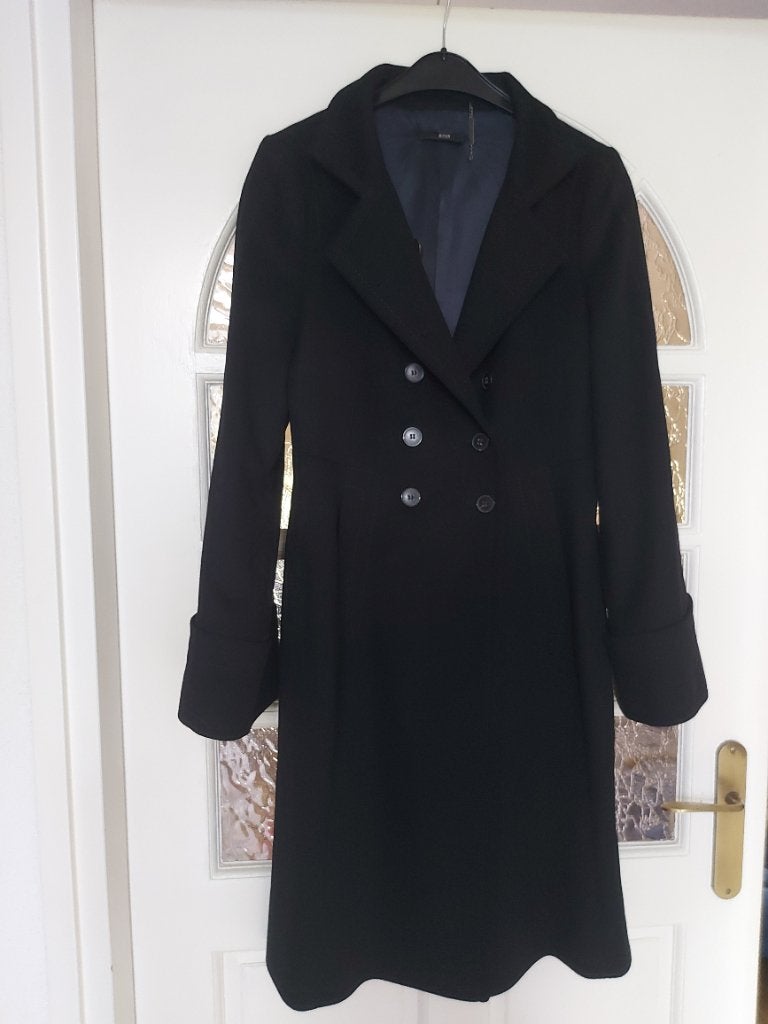 Hugo Boss dames jas mantel mt 38 M zgan, Kleding | Dames, Maat 38/40 (M), Zwart, Ophalen of Verzenden, Zo goed als nieuw