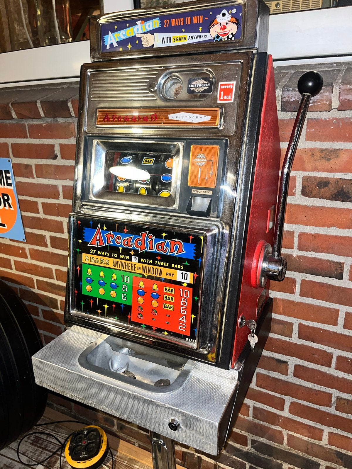 Arcadian Aristocrat gokkast - Vintage speelautomaat, Verzamelen, Ophalen of Verzenden, Gebruikt