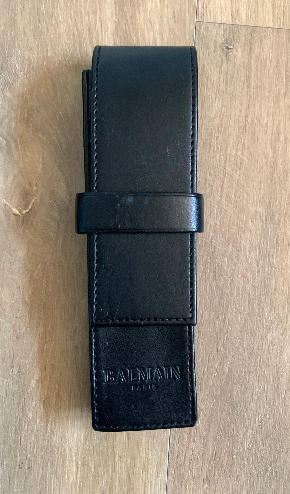 Balmain Paris zwart leren pennen etui, Ophalen of Verzenden, Zo goed als nieuw, Balpen, Overige merken