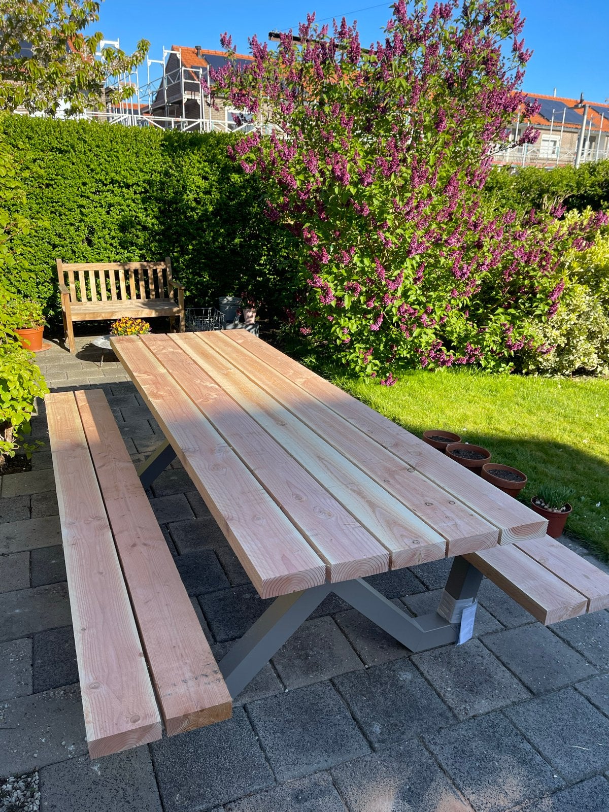 Duurzame houten picknicktafel maatwerk!, Tuin en Terras, Ophalen of Verzenden, Nieuw, Rechthoekig, Hout