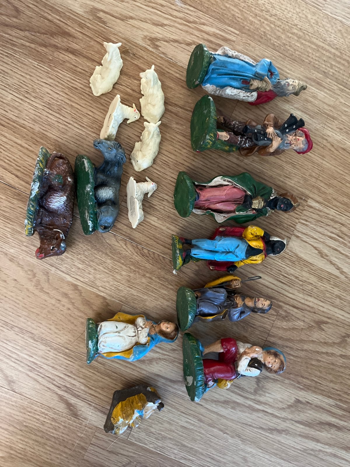 Vintage Kerststal Beeldjes Set - Kerstgroep, Ophalen of Verzenden, Gebruikt, Beeld(je), Christendom | Katholiek