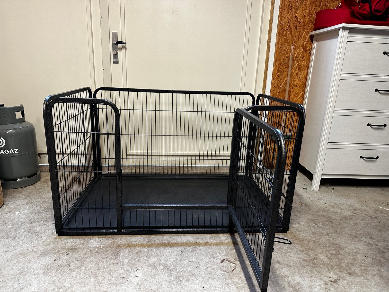 Grote open hondenbench, Ophalen, Gebruikt