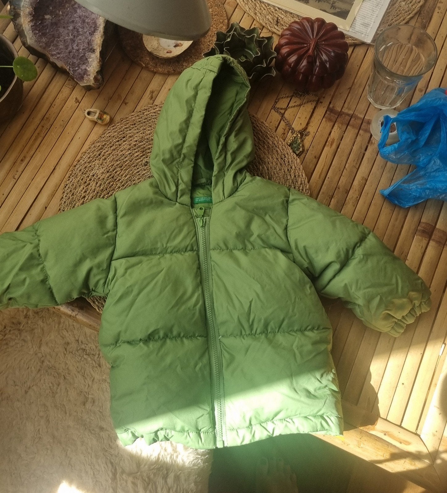 Benetton gewatteerd jasje - maat 74 (12 maanden), Kinderen en Baby's, Babykleding | Maat 74, Gebruikt, Jongetje of Meisje, Ophalen of Verzenden