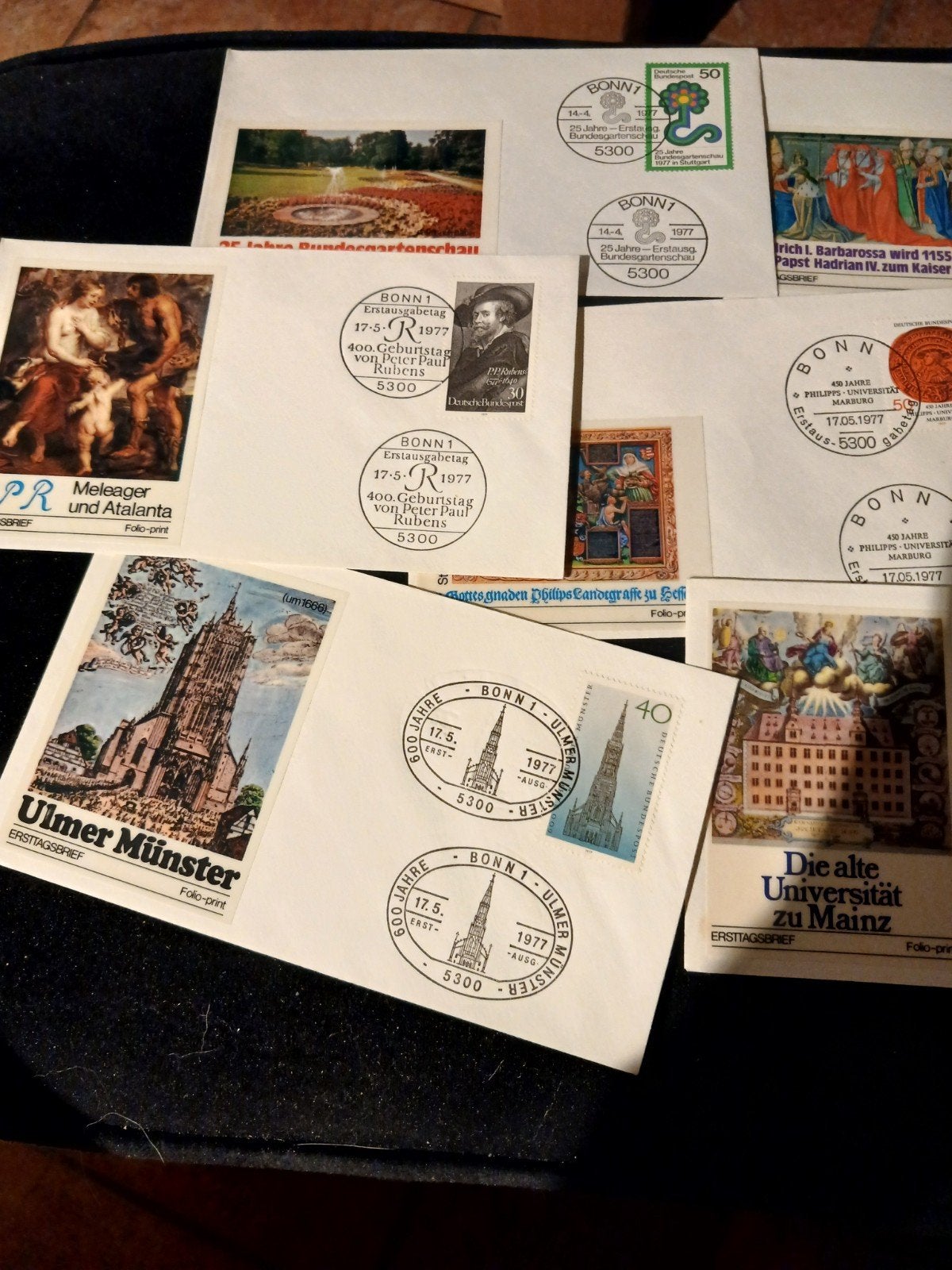 12 Duitse eerstedag enveloppen  uit Bonn van 1977., Ophalen of Verzenden, Europa