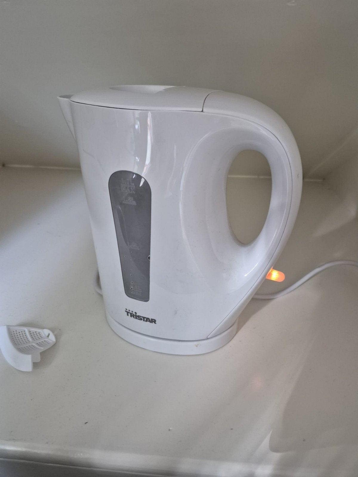 Tristar waterkoker - Wit - Met rood indicatielampje, Minder dan 1 liter, Ophalen of Verzenden, Gebruikt, Draadloos