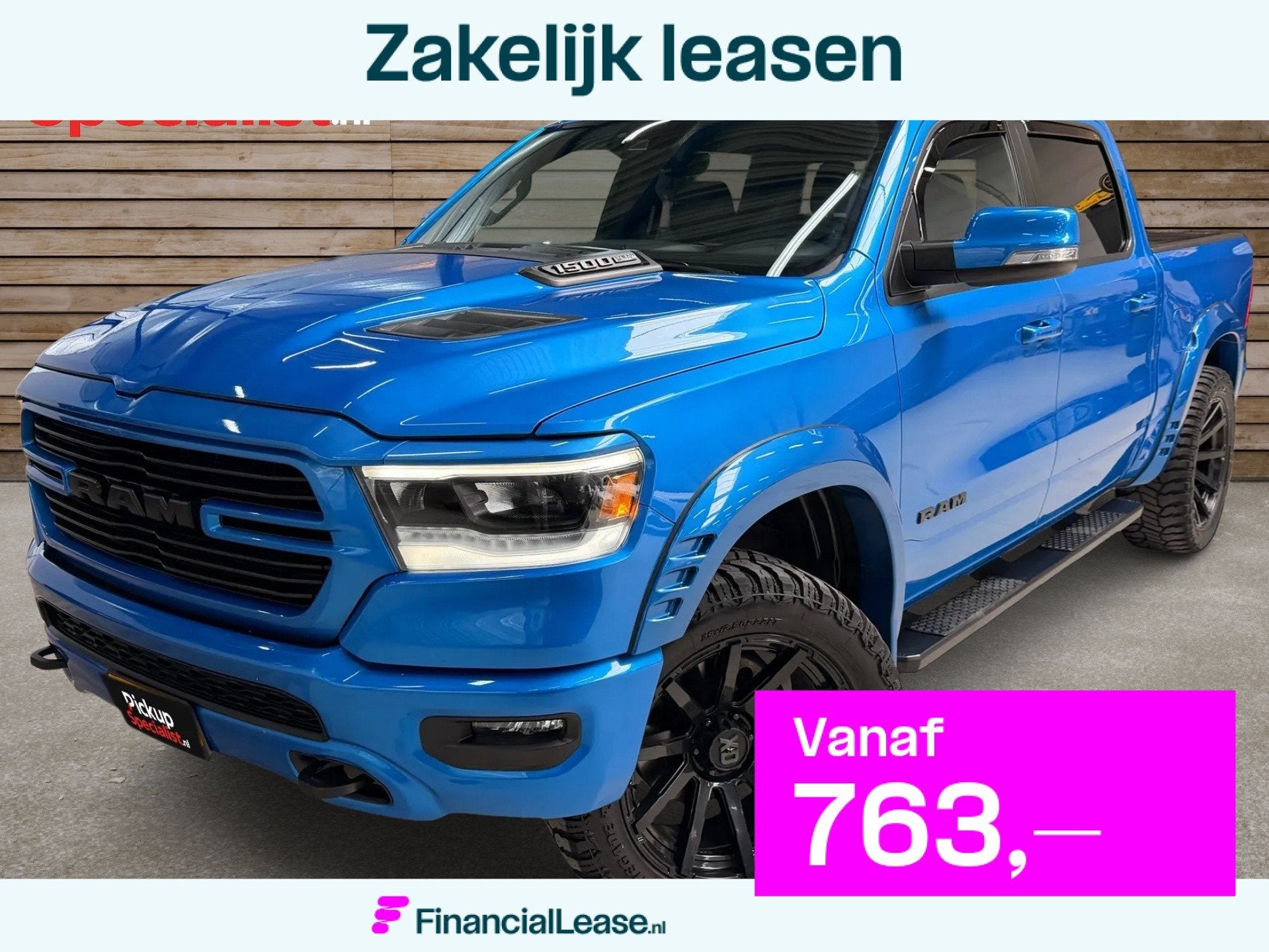 Dodge Ram 1500 5.7 V8 4x4 Crew Cab Big Horn , VERHOOGD , WID, Automaat, 450 kg, 5654 cc, Blauw
