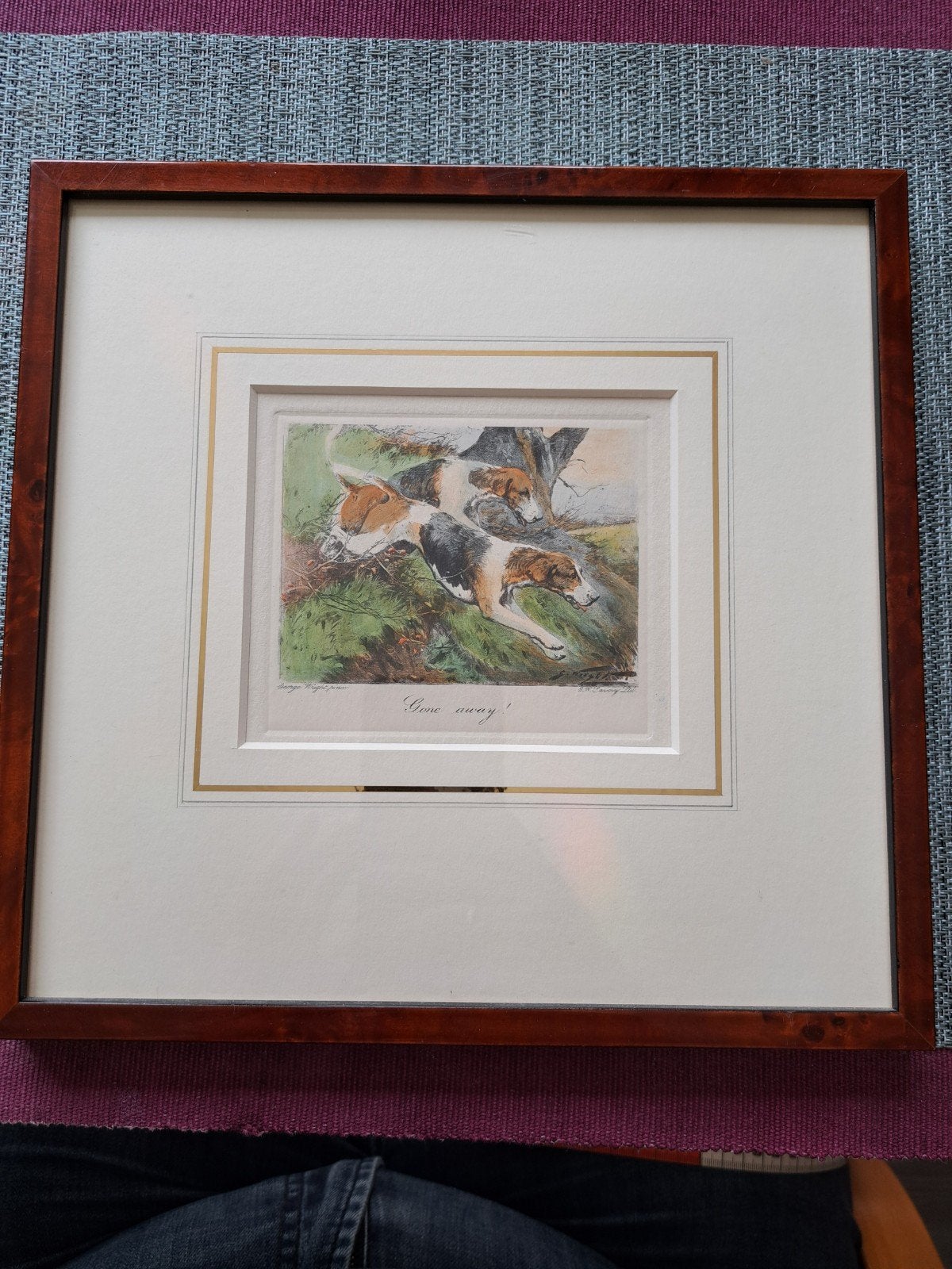 Ingelijste prent van honden, 25x25 cm, Ophalen