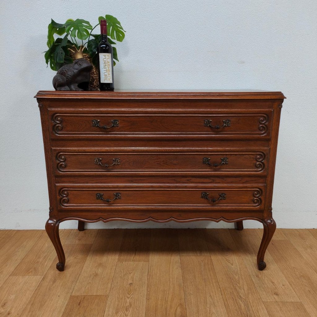 Vintage Queen Ann ladekast commode dressoir ladekastje 305, Valkenswaard, Gebruikt, Info@flashbackfurniture.nl, Eikenhout