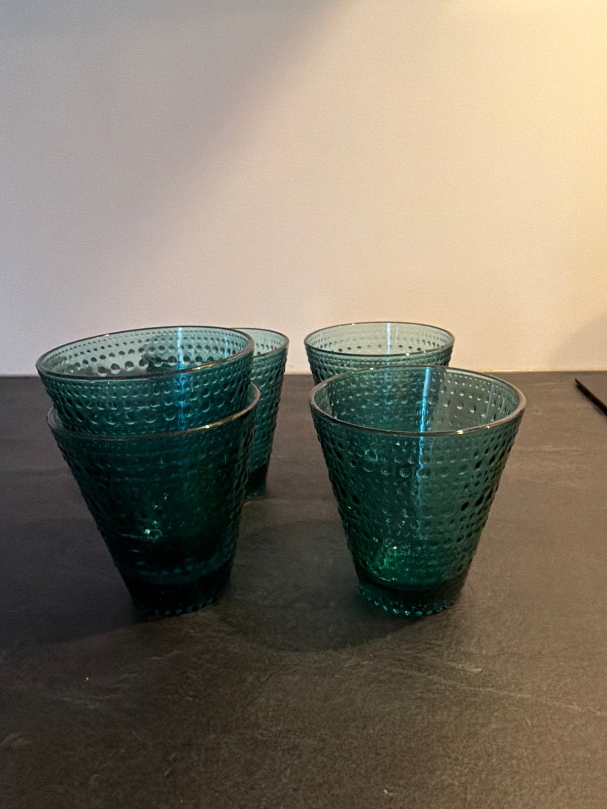 Set van 6 Iittala Kastehelmi drinkglazen - groen, Ophalen