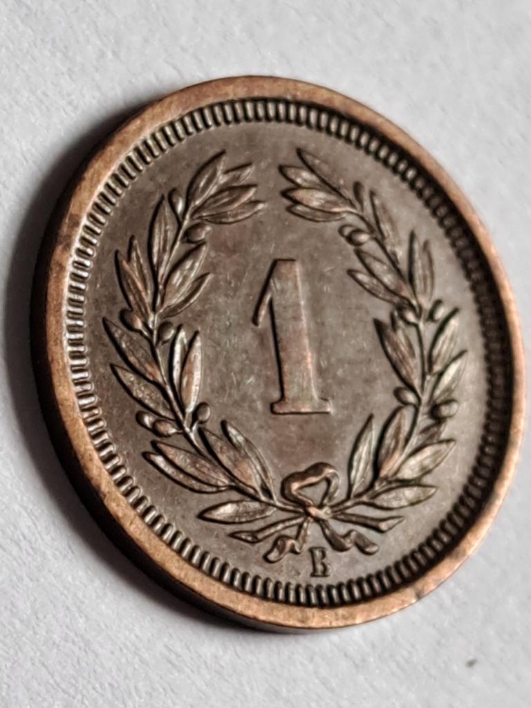 Helvetia Zwitserland 1 rappen 1884 B, Postzegels en Munten, Munten | Europa | Niet-Euromunten, Ophalen of Verzenden, Overige landen