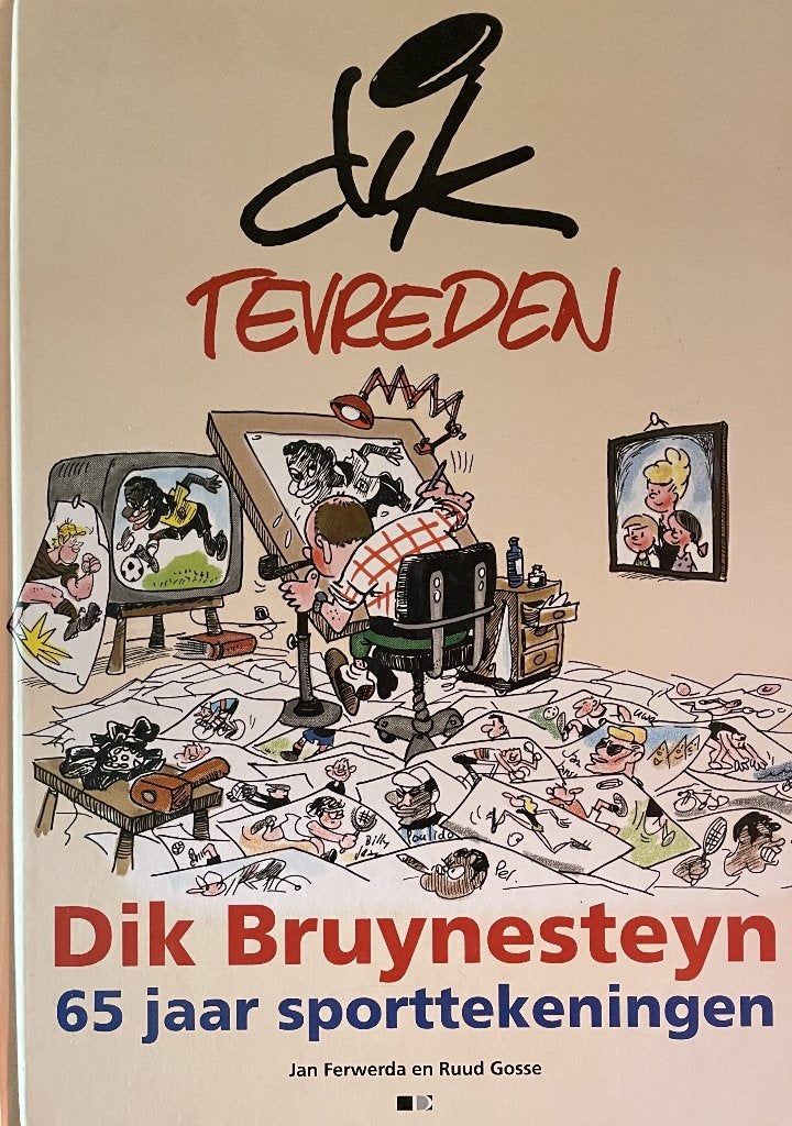 Dik Bruynesteyn   65 jaar sporttekeningen  teab, Eén stripboek, Ophalen of Verzenden, Gelezen