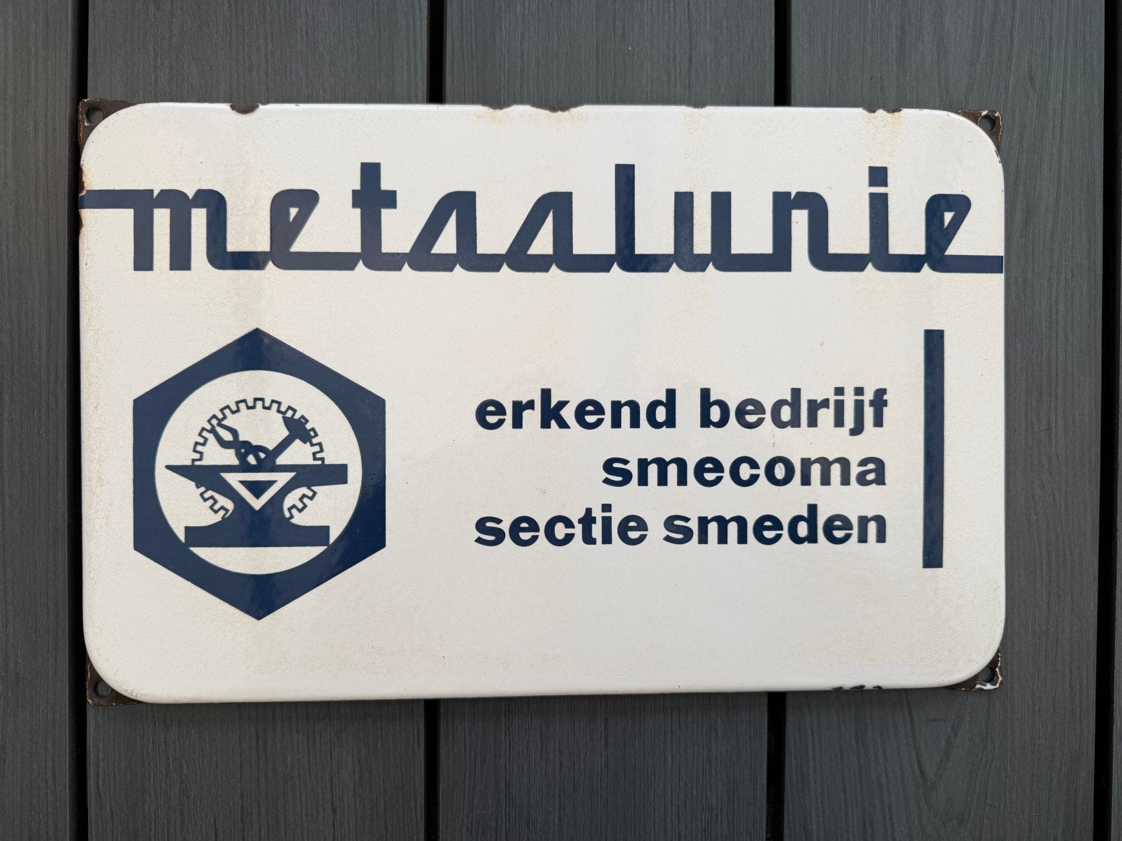 Metaalunie emaille bord, Verzamelen, Reclamebord, Gebruikt, I, Ophalen of Verzenden