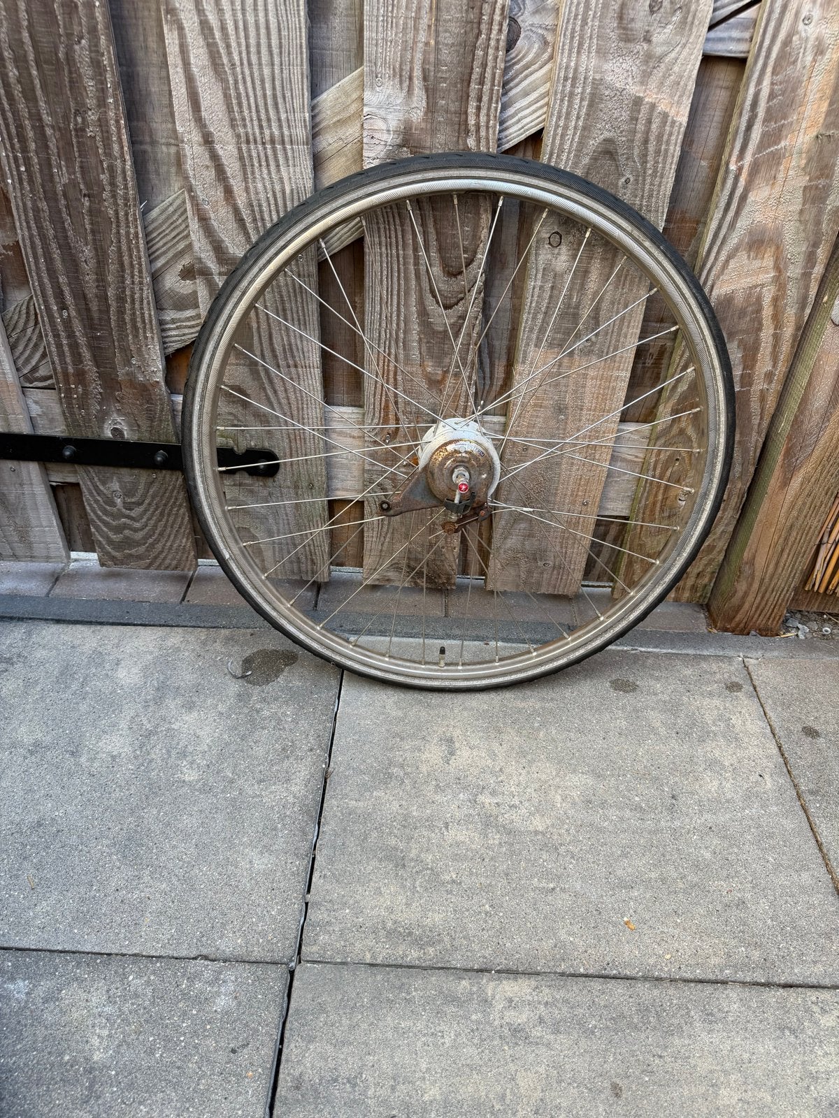 Achterwiel 28 inch RVS velg met Nexus 7 naaf, Wiel, Gebruikt, Staal, Ophalen of Verzenden