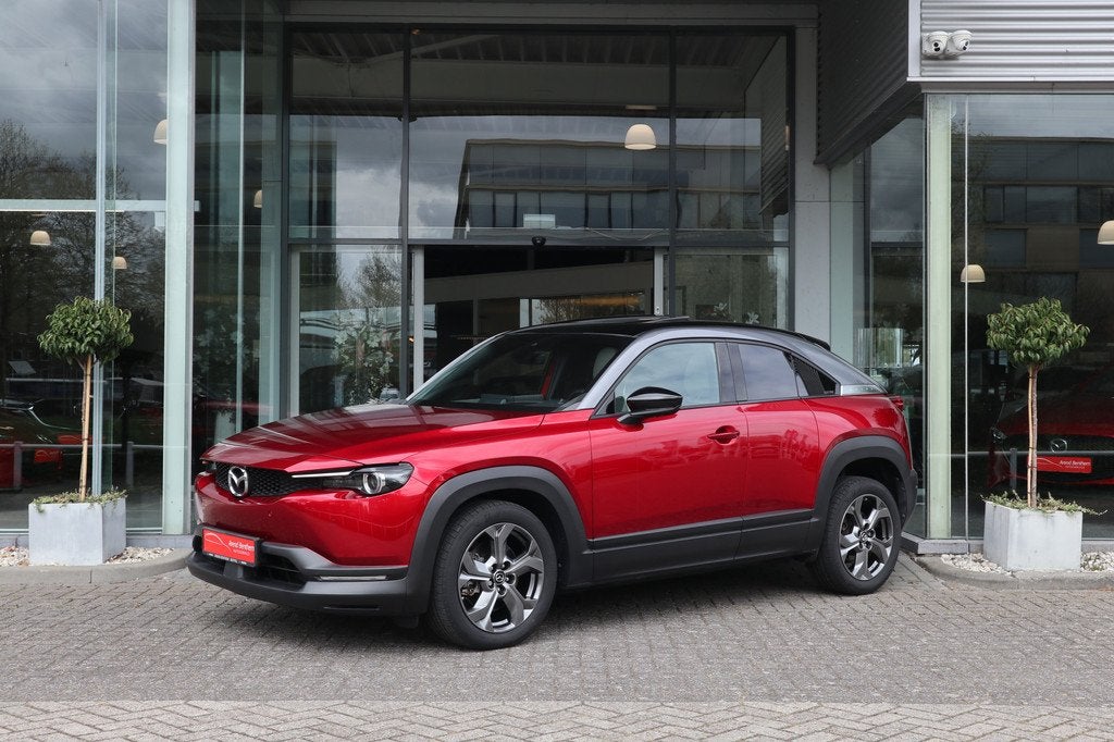 Mazda MX-30 e-Skyactiv EV 145 Luxury Modern 360 Camera / Sch, Auto's, Mazda, 145 pk, Gebruikt, 35 kWh, Leder en Stof