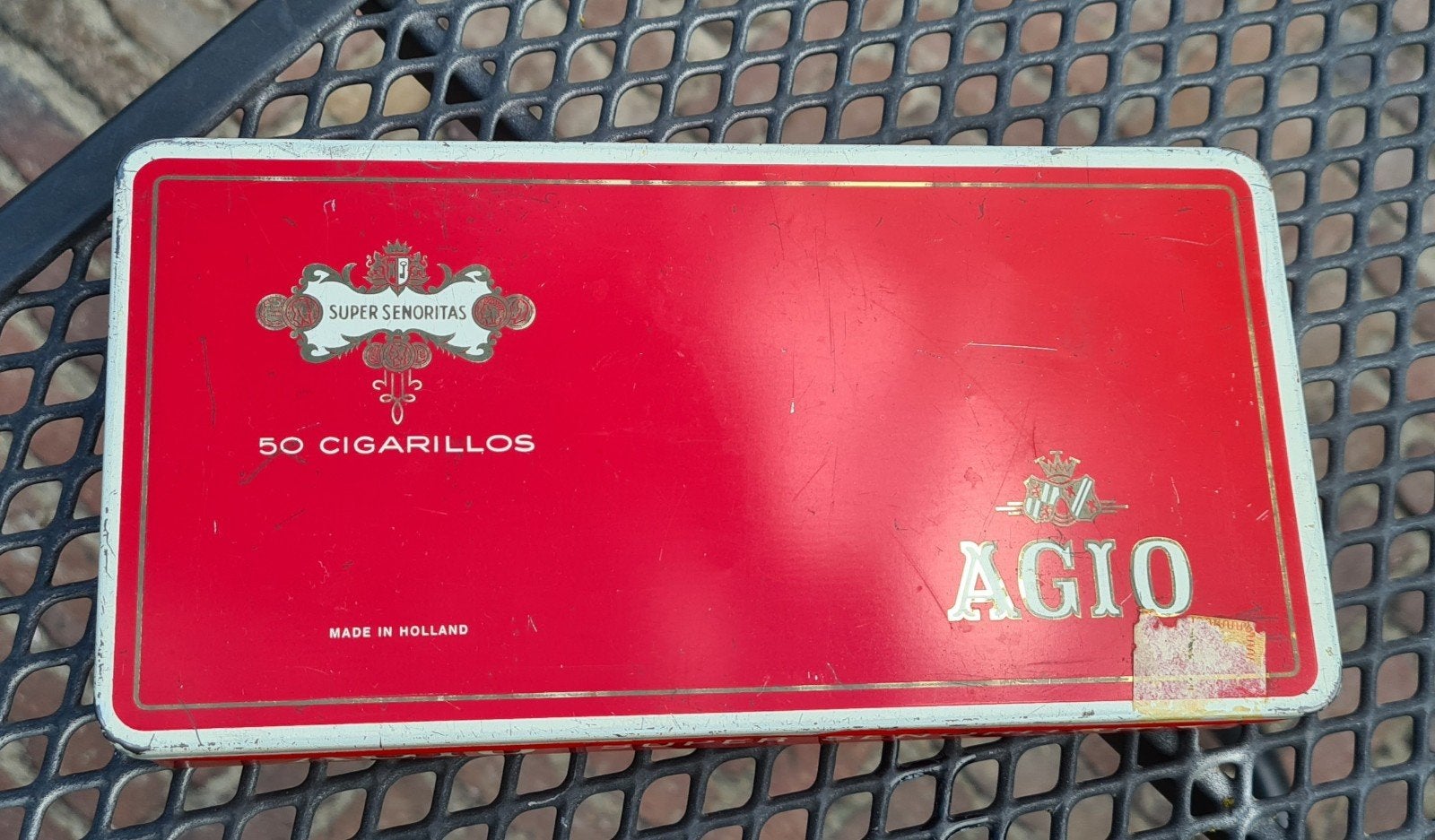 Vintage Agio Super Senoritas sigarenblik - Made in Holland, Ophalen of Verzenden, Gebruikt, Overige, Overige merken