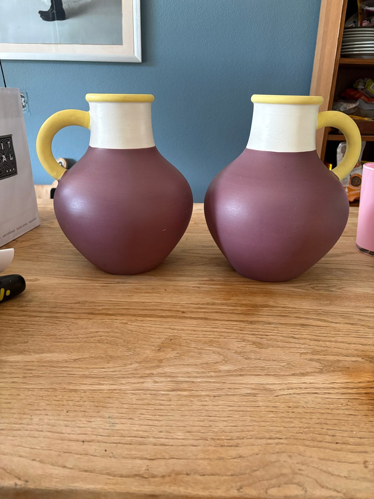 Ikea Hay Ypperlig vazen - set van 2, Huis en Inrichting, Woonaccessoires | Vazen, Ophalen, Paars, Zo goed als nieuw, Steen/keramiek