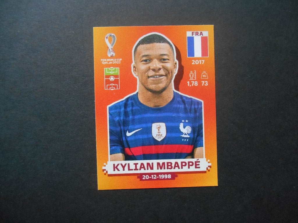 Mbappe voetbalplaatje WK 2022 Qatar Oranje editie panini, Ophalen of Verzenden, Nieuw, Buitenlandse clubs, Poster, Plaatje of Sticker