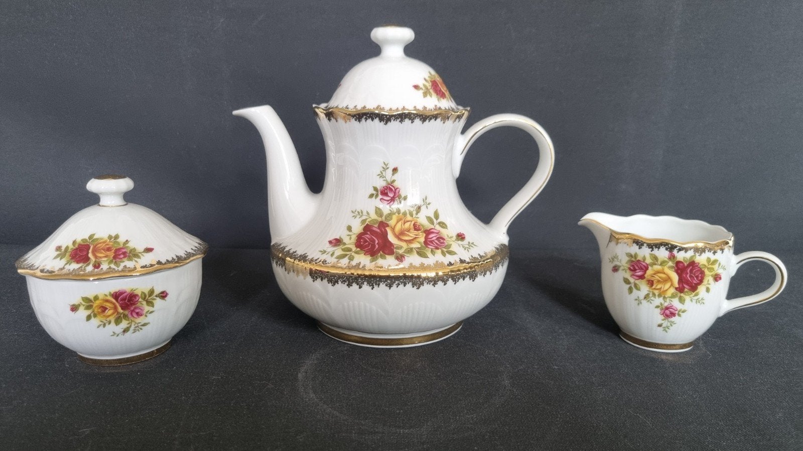 Vintage Winterling Bavaria theeservies met rozen decor, Ophalen of Verzenden