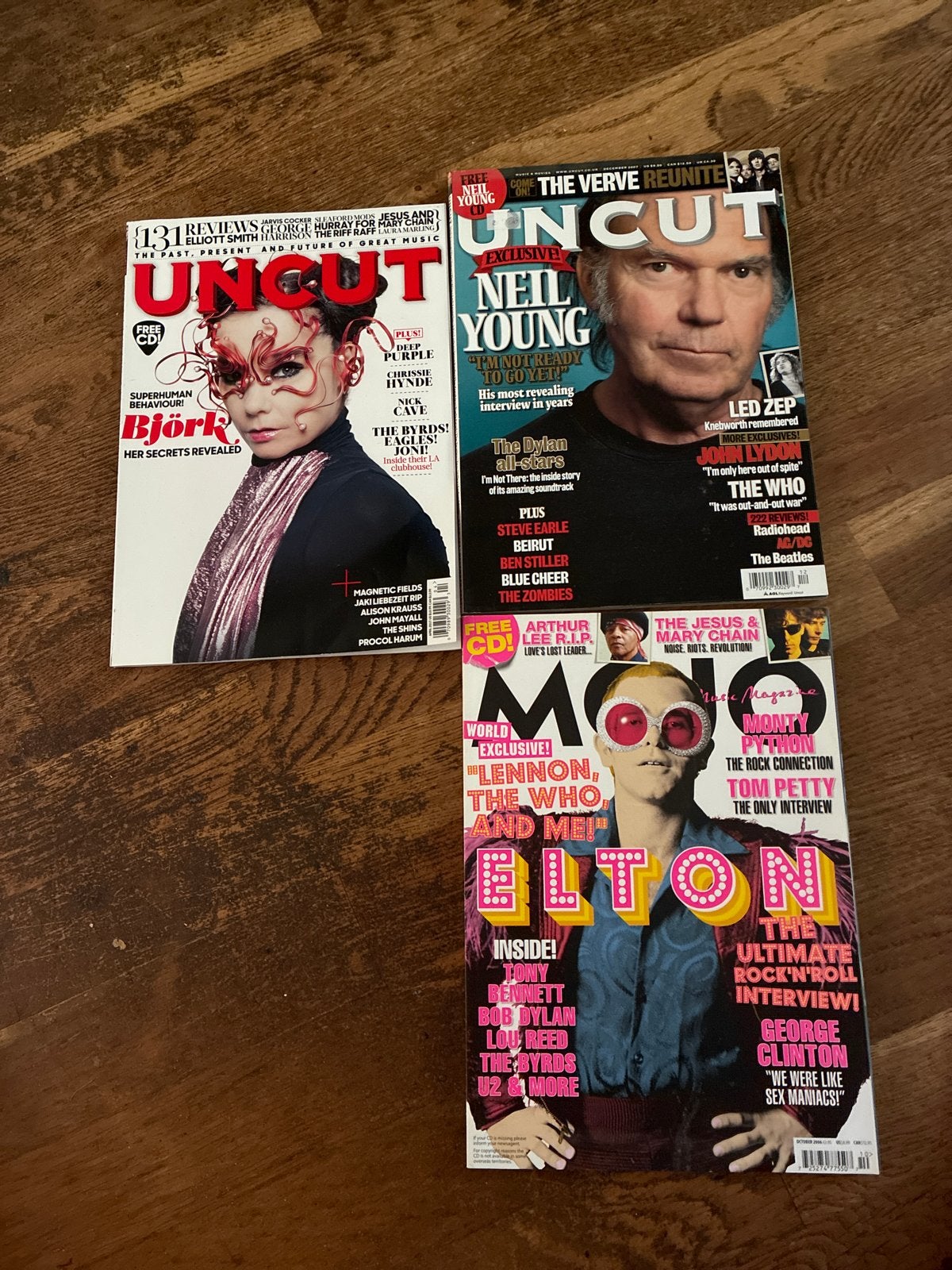 Uncut en Mojo Muziektijdschriften - Björk, Neil Young, Elton, Ophalen of Verzenden, Gelezen, Muziek, Film of Tv