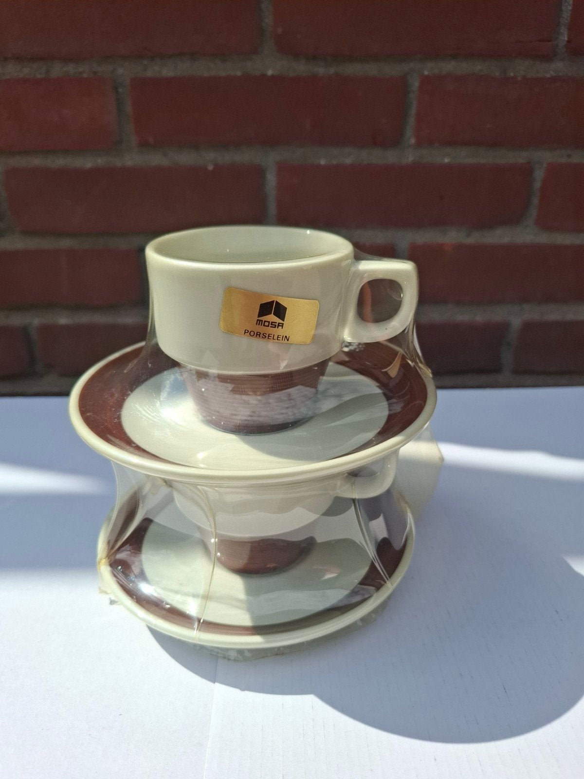 4 Delige set, Mosa Porselein kop-en-schotels uit de jaren 70, Ophalen