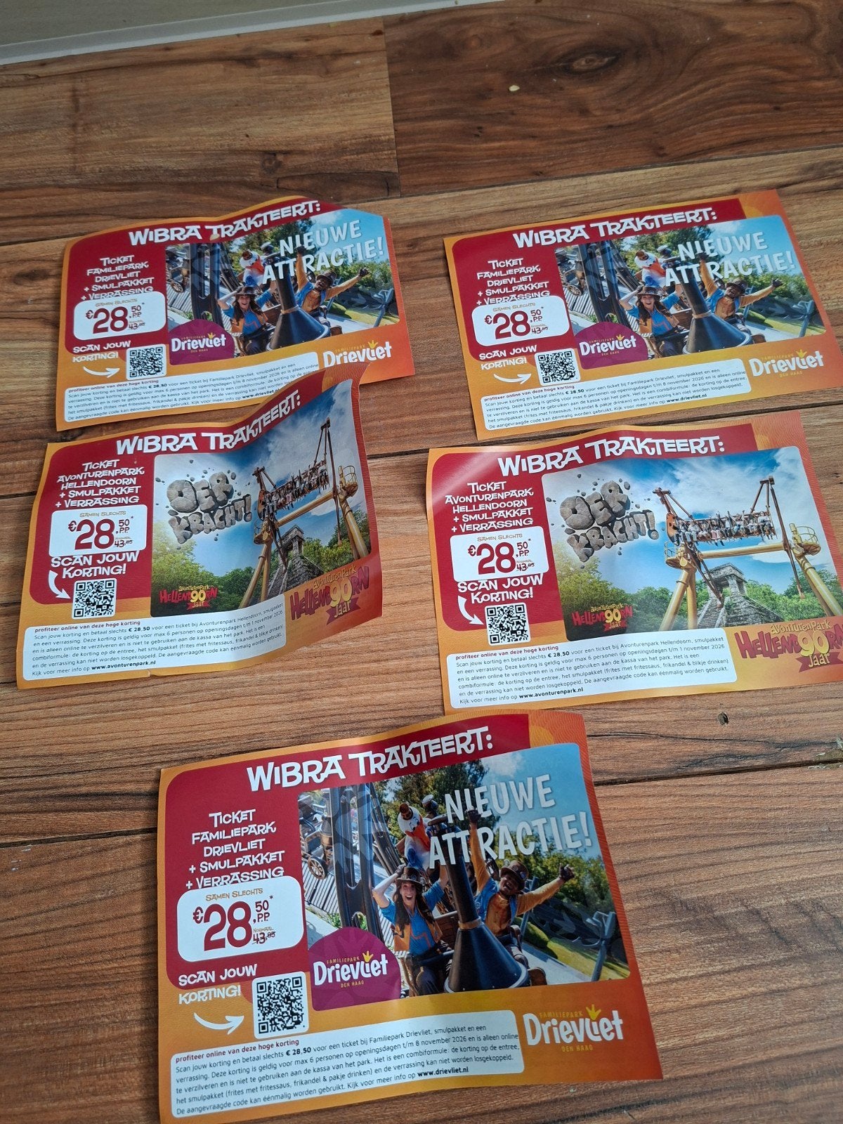5 entree kaarten keuze hellendoorn of drievliet, Tickets en Kaartjes, Recreatie | Pretparken en Attractieparken, Drie personen of meer