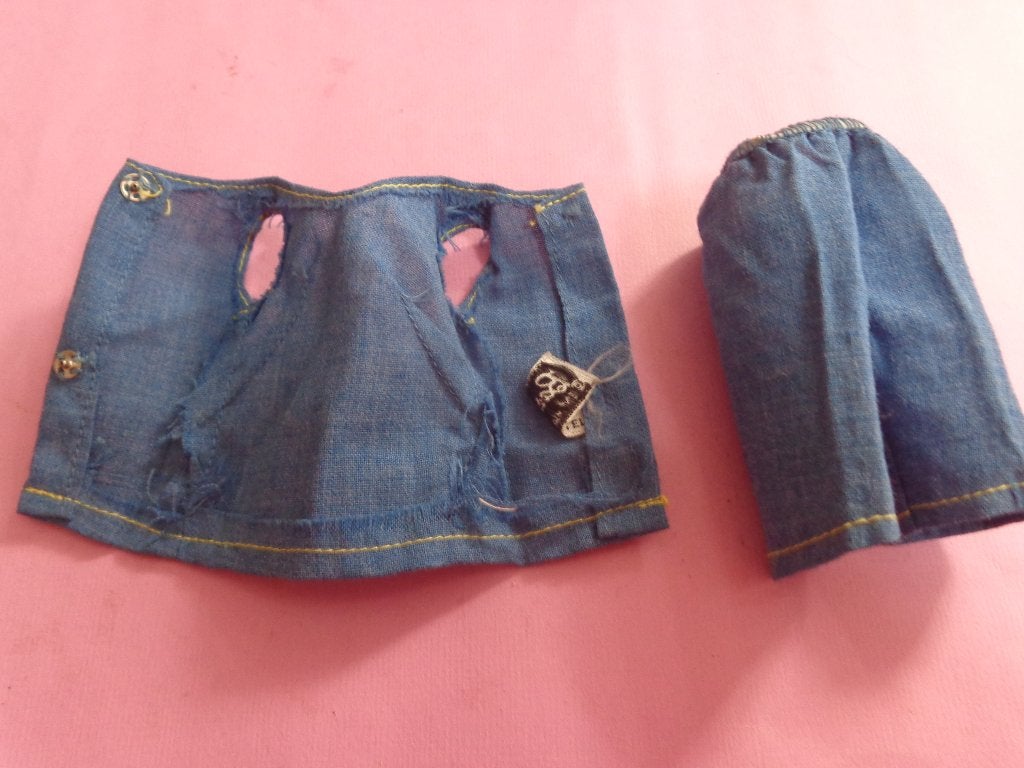 Barbie vintage Pedal pushers broek en top, Verzamelen, Poppen, Ophalen of Verzenden, Gebruikt, Kleertjes