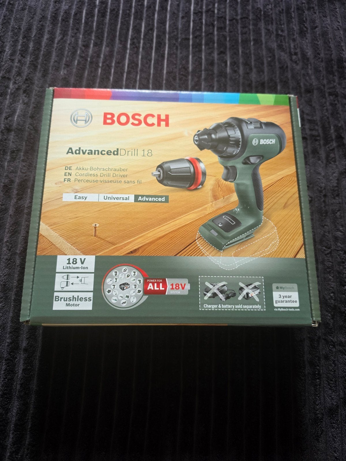 Bosch AdvancedDrill 18 Accu Boor-/Schroefmachine, Ophalen, Nieuw, 600 watt of meer, Boor- en Schroefmachine