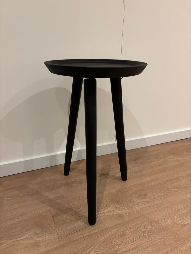 Leuke bijzettafel, Minder dan 55 cm, Rond, Zo goed als nieuw, Hout