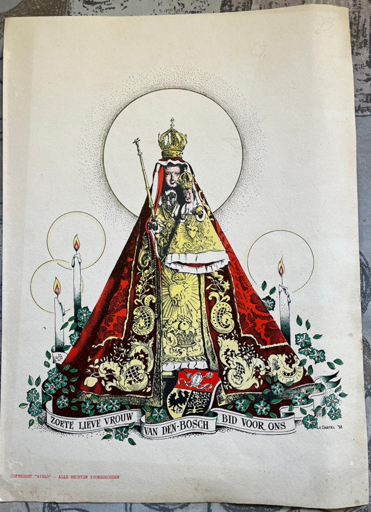 Prent van Zoete Lieve Vrouw van Den Bosch,  L v Dartel 1953, Ophalen of Verzenden