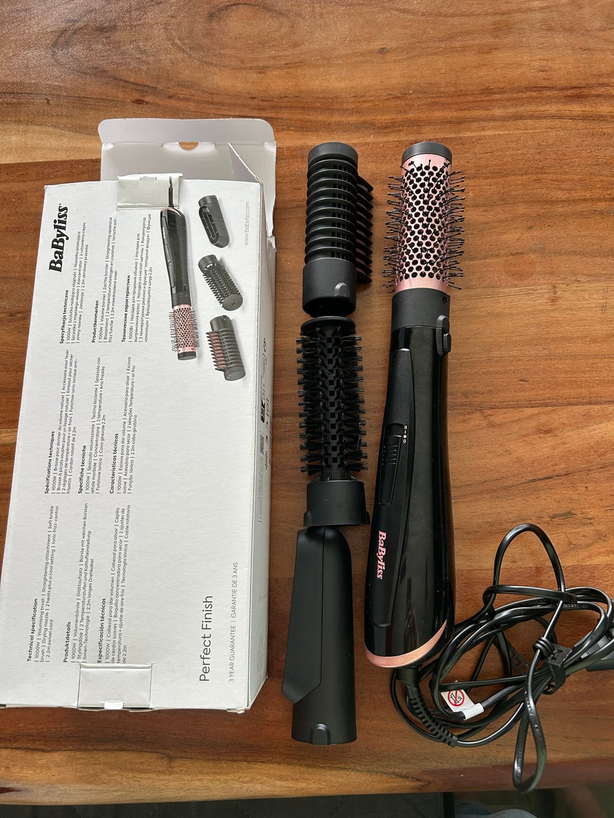 BaByliss Perfect Finish Warme Luchtborstel 1000W, Ophalen of Verzenden, Zo goed als nieuw, Haarverzorging