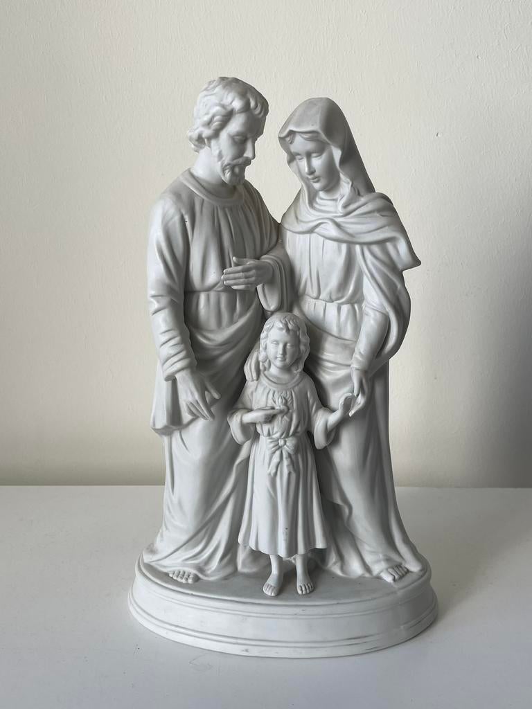 Wit porseleinen beeld van de Heilige familie. 1950/60, Antiek en Kunst, Antiek | Religie, Ophalen of Verzenden